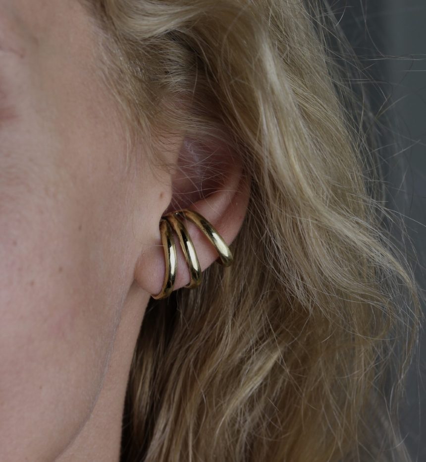 Flow Gold Ear Cuffs - Break A Stone Jewelry