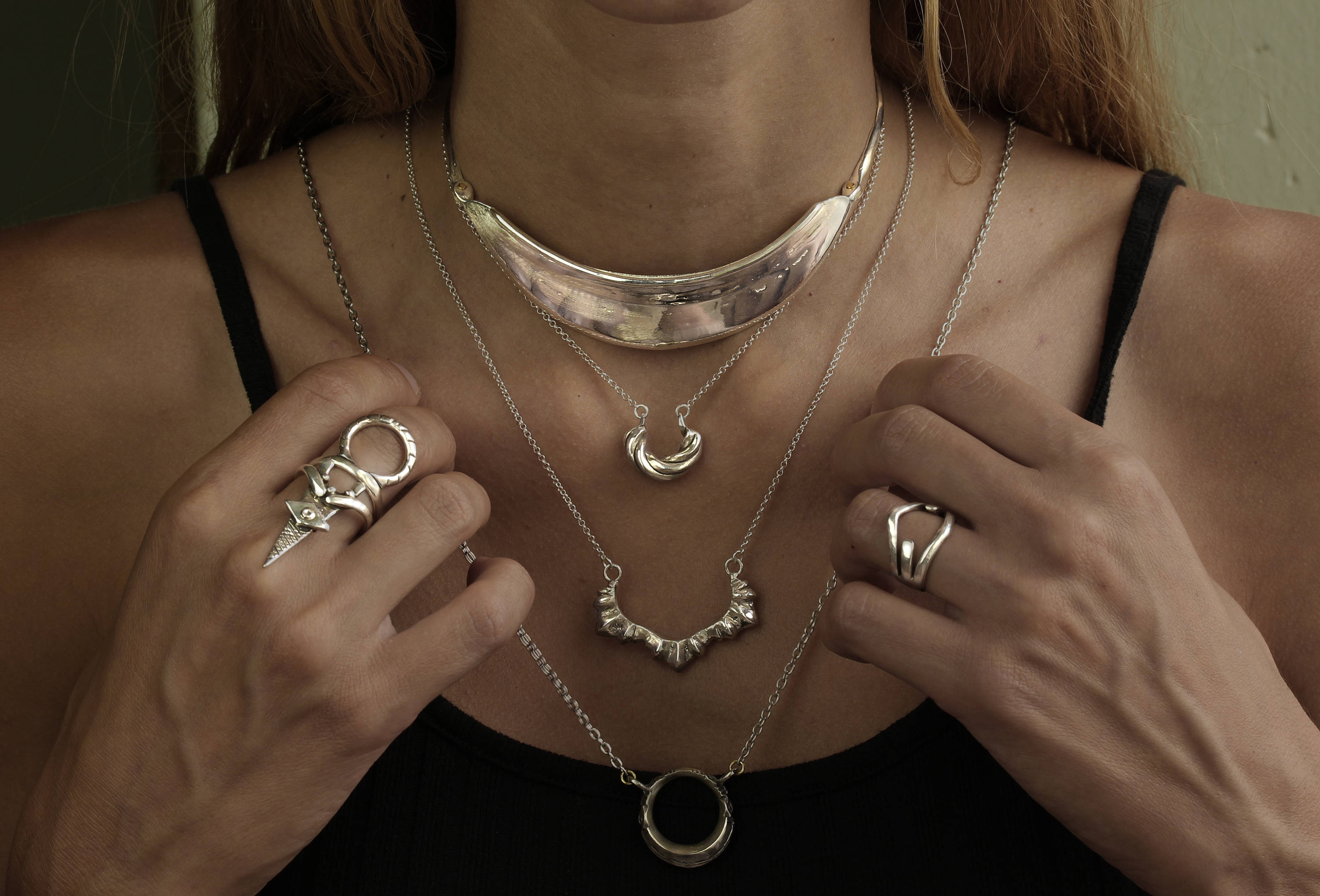Sun Silver Choker Necklace - Break A Stone Jewelry