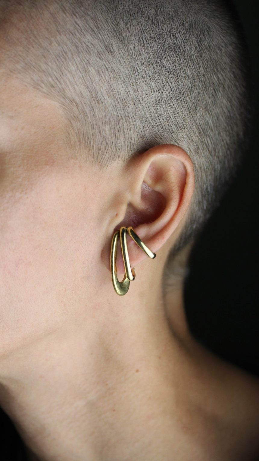 Theta Gold Ear Cuff - Break A Stone Jewelry